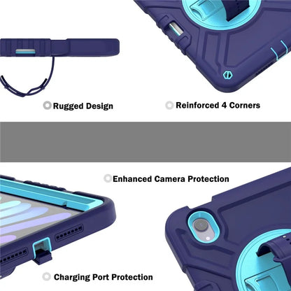 X-Shaped Series for iPad mini (2021) Tablet Case Kickstand Rugged Cover with Shoulder Strap