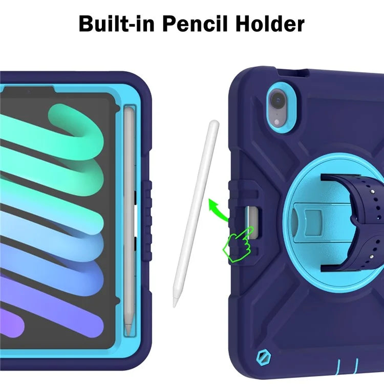 X-Shaped Series for iPad mini (2021) Tablet Case Kickstand Rugged Cover with Shoulder Strap