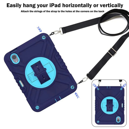 X-Shaped Series for iPad mini (2021) Tablet Case Kickstand Rugged Cover with Shoulder Strap