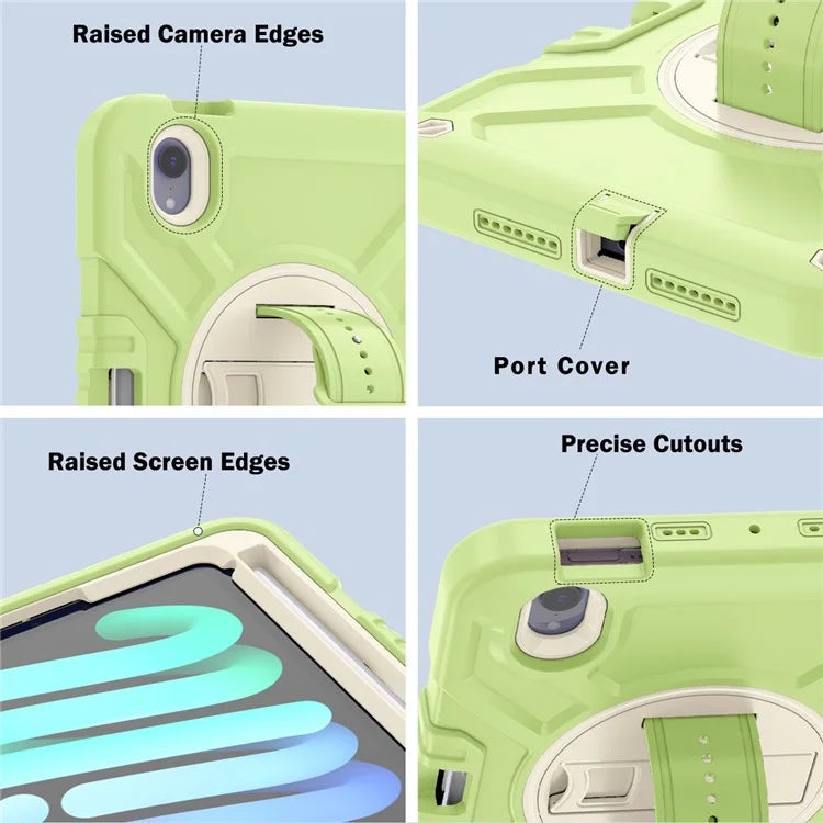 X-Shaped Series for iPad mini (2021) Tablet Case Kickstand Rugged Cover with Shoulder Strap
