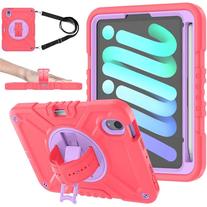 X-Shaped Series for iPad mini (2021) Tablet Case Kickstand Rugged Cover with Shoulder Strap