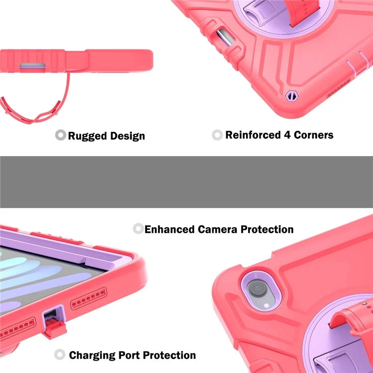 X-Shaped Series for iPad mini (2021) Tablet Case Kickstand Rugged Cover with Shoulder Strap