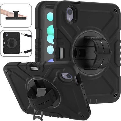 X-Shaped Series for iPad mini (2021) Tablet Case Kickstand Rugged Cover with Shoulder Strap