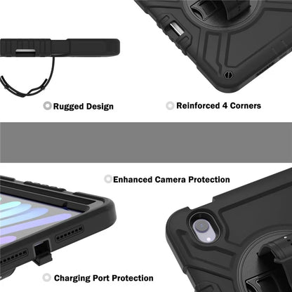 X-Shaped Series for iPad mini (2021) Tablet Case Kickstand Rugged Cover with Shoulder Strap