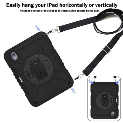 X-Shaped Series for iPad mini (2021) Tablet Case Kickstand Rugged Cover with Shoulder Strap