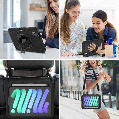 X-Shaped Series for iPad mini (2021) Tablet Case Kickstand Rugged Cover with Shoulder Strap