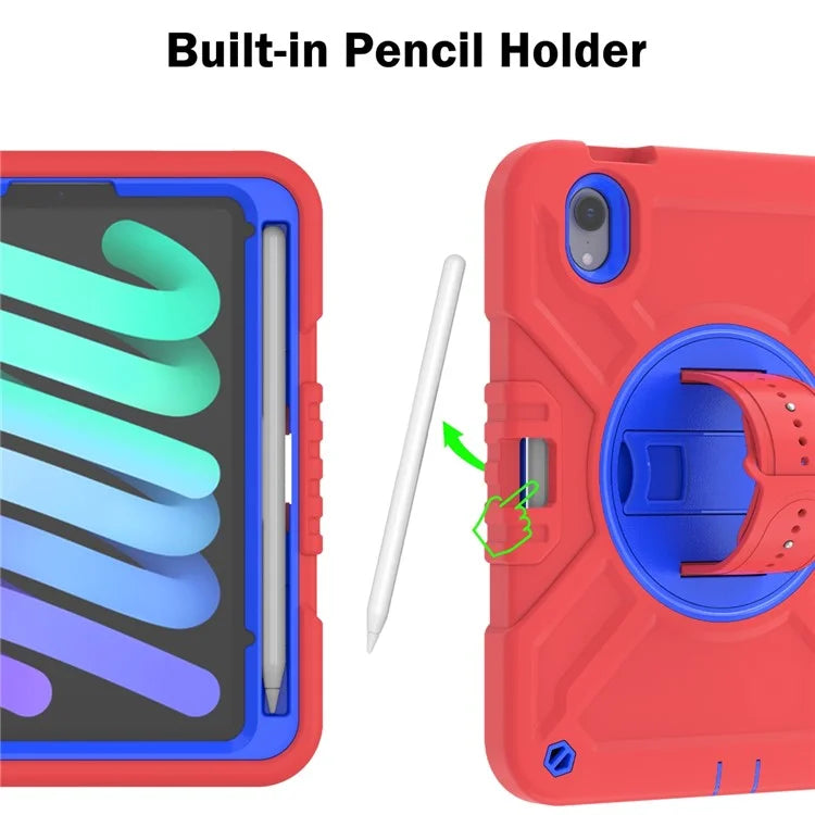 X-Shaped Series for iPad mini (2021) Tablet Case Kickstand Rugged Cover with Shoulder Strap