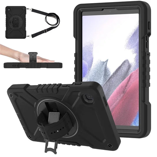 X-Shaped Series for Samsung Galaxy Tab A7 Lite 8.7-inch Tablet Case PC+Silicone Rotatable Kickstand Cover