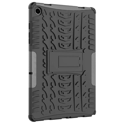 For Samsung Galaxy Tab A9+ Tire Texture Case Shockproof TPU+PC Tablet Cover with Kickstand