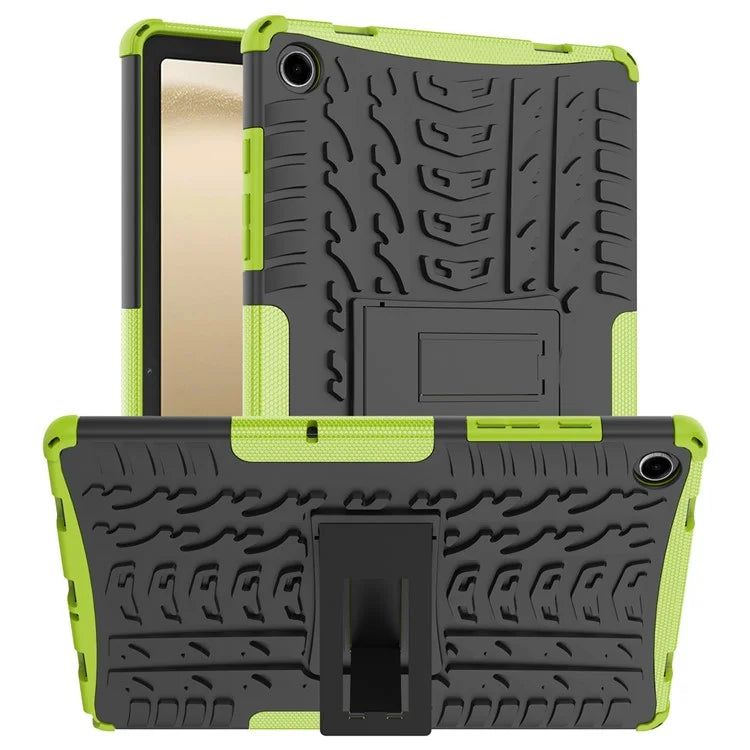 For Samsung Galaxy Tab A9+ Tire Texture Case Shockproof TPU+PC Tablet Cover with Kickstand