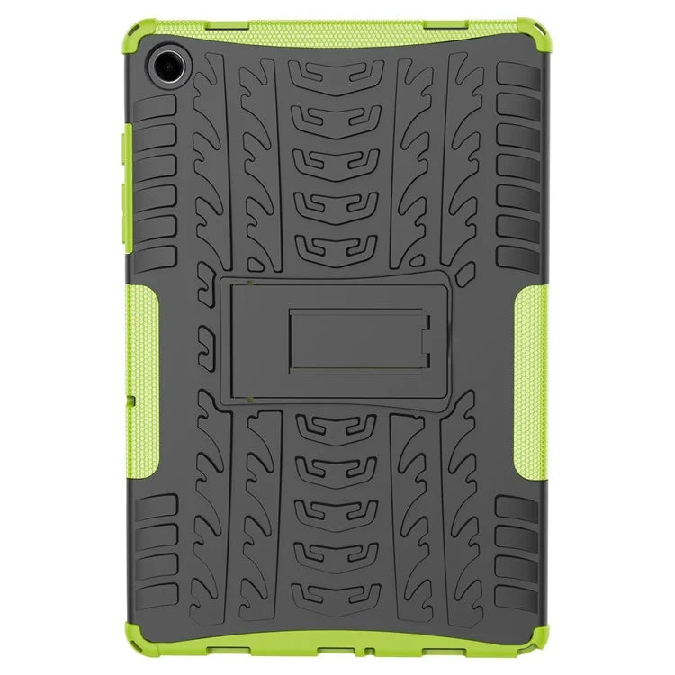 For Samsung Galaxy Tab A9+ Tire Texture Case Shockproof TPU+PC Tablet Cover with Kickstand