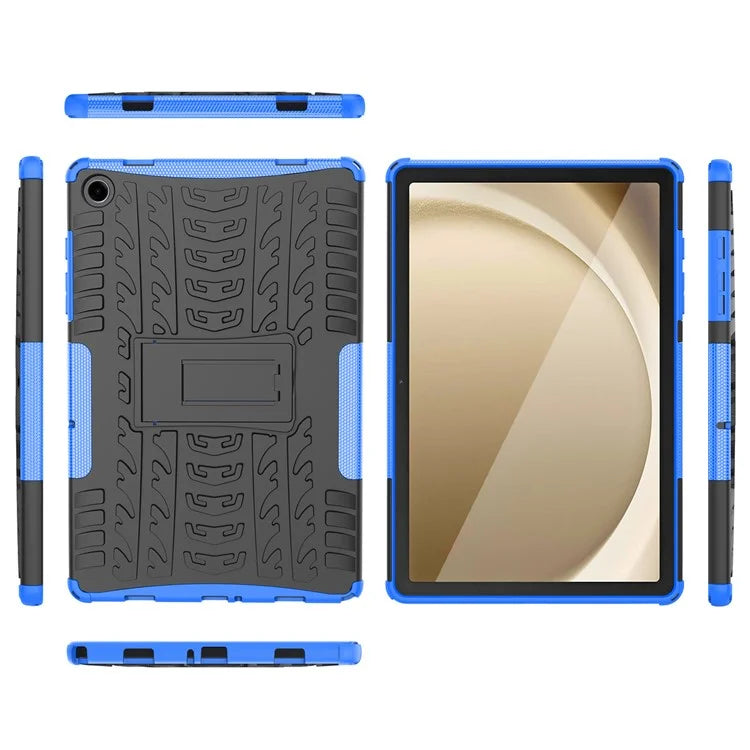 For Samsung Galaxy Tab A9+ Tire Texture Case Shockproof TPU+PC Tablet Cover with Kickstand