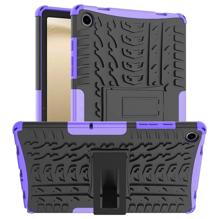 For Samsung Galaxy Tab A9+ Tire Texture Case Shockproof TPU+PC Tablet Cover with Kickstand