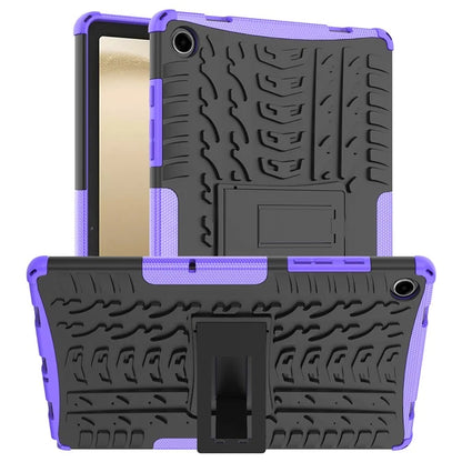 For Samsung Galaxy Tab A9+ Tire Texture Case Shockproof TPU+PC Tablet Cover with Kickstand