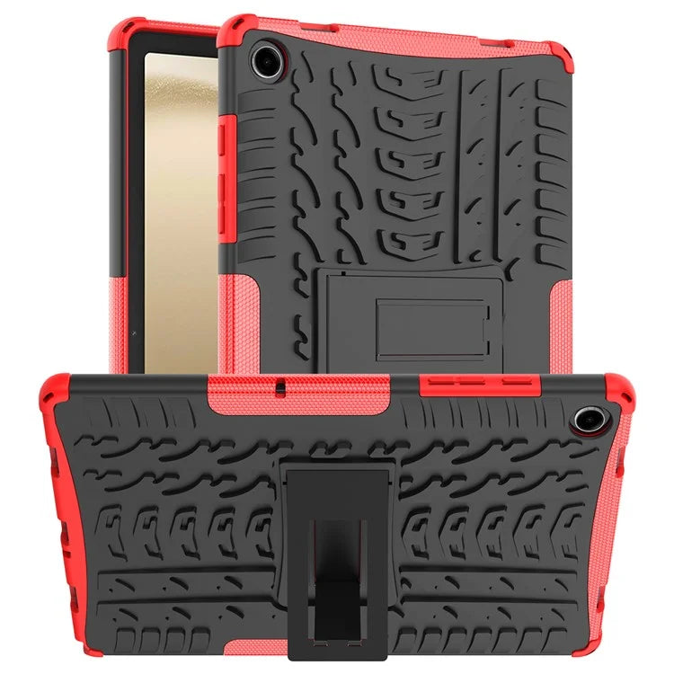 For Samsung Galaxy Tab A9+ Tire Texture Case Shockproof TPU+PC Tablet Cover with Kickstand