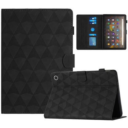 For Amazon Fire HD 10 (2021) Tablet Case Leather Diamond Texture Card Holder Cover