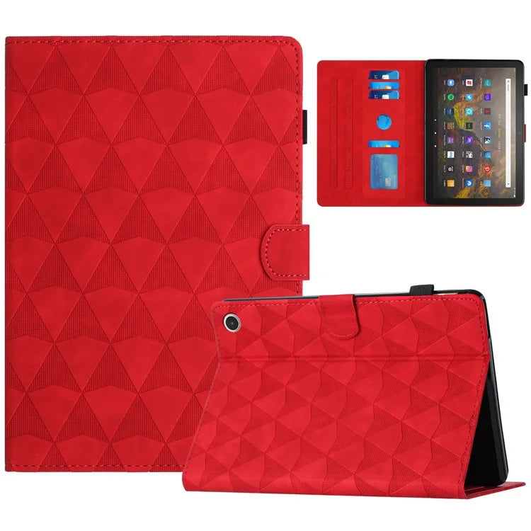 For Amazon Fire HD 10 (2021) Tablet Case Leather Diamond Texture Card Holder Cover
