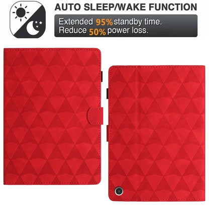 For Amazon Fire HD 10 (2021) Tablet Case Leather Diamond Texture Card Holder Cover