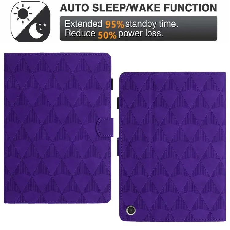 For Amazon Fire HD 10 (2021) Tablet Case Leather Diamond Texture Card Holder Cover