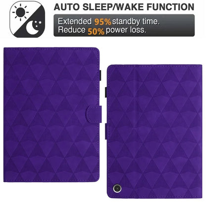 For Amazon Fire HD 10 (2021) Tablet Case Leather Diamond Texture Card Holder Cover