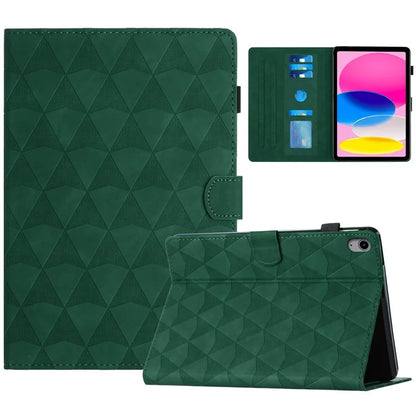 For iPad 10.9 (2022) Case Auto Sleep / Wake Imprint Diamond Texture Tablet Stand Cover
