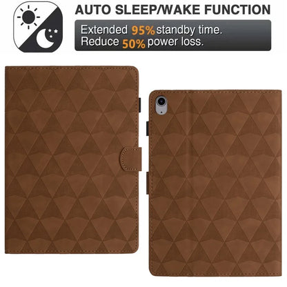For iPad 10.9 (2022) Case Auto Sleep / Wake Imprint Diamond Texture Tablet Stand Cover