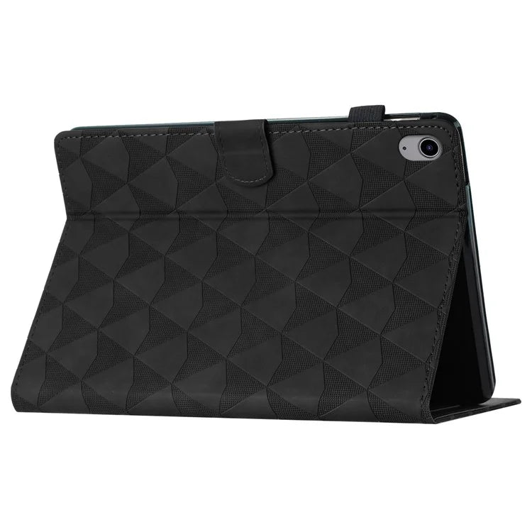 For iPad 10.9 (2022) Case Auto Sleep / Wake Imprint Diamond Texture Tablet Stand Cover
