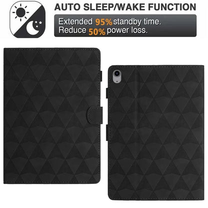 For iPad 10.9 (2022) Case Auto Sleep / Wake Imprint Diamond Texture Tablet Stand Cover