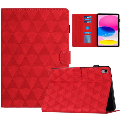 For iPad 10.9 (2022) Case Auto Sleep / Wake Imprint Diamond Texture Tablet Stand Cover