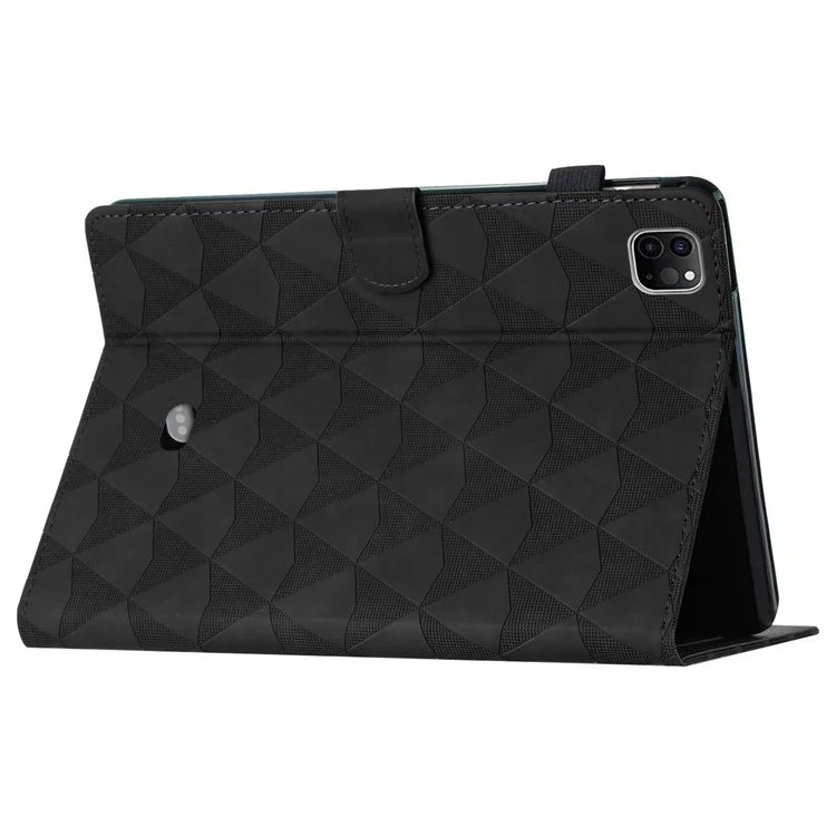 For iPad Pro 11 (2021) / (2020) / (2018) / Air (2022) Case with Card Holder Diamond Texture Leather Cover Stand