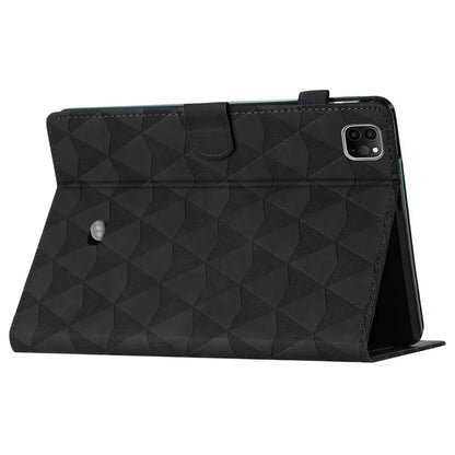For iPad Pro 11 (2021) / (2020) / (2018) / Air (2022) Case with Card Holder Diamond Texture Leather Cover Stand