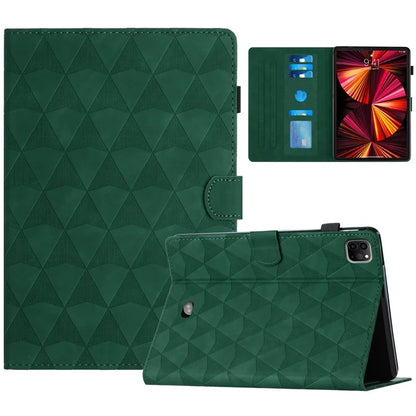 For iPad Pro 11 (2021) / (2020) / (2018) / Air (2022) Case with Card Holder Diamond Texture Leather Cover Stand