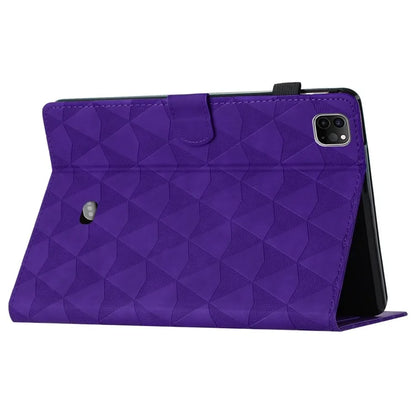 For iPad Pro 11 (2021) / (2020) / (2018) / Air (2022) Case with Card Holder Diamond Texture Leather Cover Stand