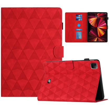 For iPad Pro 11 (2021) / (2020) / (2018) / Air (2022) Case with Card Holder Diamond Texture Leather Cover Stand
