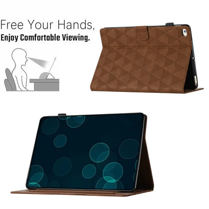 For iPad Mini  /  Mini 2  /  mini 3  /  mini 4  /  mini (2019) 7.9 inch Leather Case Stand Diamond Texture Tablet Cover