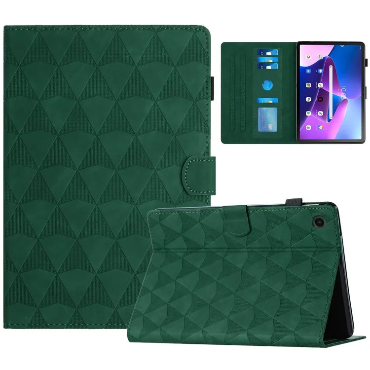 For Lenovo Tab M10 Plus (3rd Gen) Leather Case Diamond Texture Tablet Stand Cover