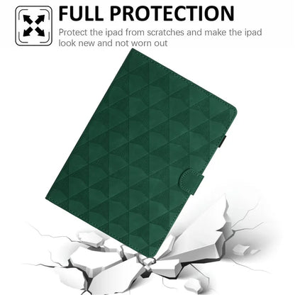 For Lenovo Tab M10 Plus (3rd Gen) Leather Case Diamond Texture Tablet Stand Cover