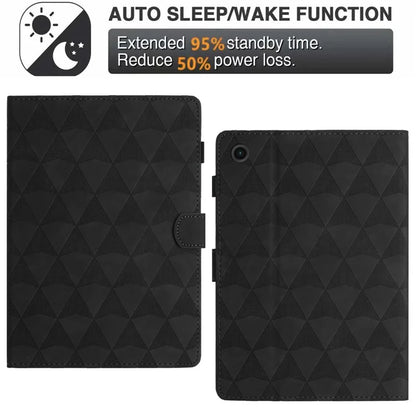 For Lenovo Tab M10 Plus (3rd Gen) Leather Case Diamond Texture Tablet Stand Cover