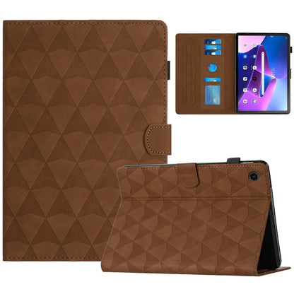 For Lenovo Tab M10 Plus (3rd Gen) Leather Case Diamond Texture Tablet Stand Cover