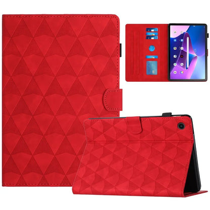 For Lenovo Tab M10 Plus (3rd Gen) Leather Case Diamond Texture Tablet Stand Cover