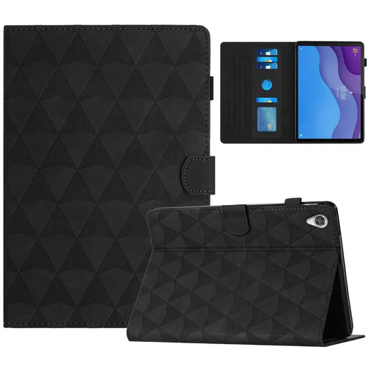 For Lenovo Tab M10 HD Gen 2 TB-X306X Case Diamond Pattern Card Holder Leather Cover with Stand