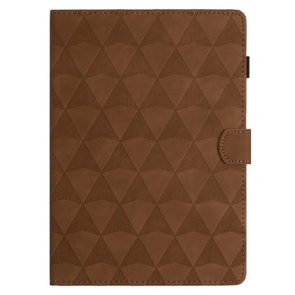 For Lenovo M10 Plus Case Stand Diamond Pattern Card Holder Leather Tablet Cover