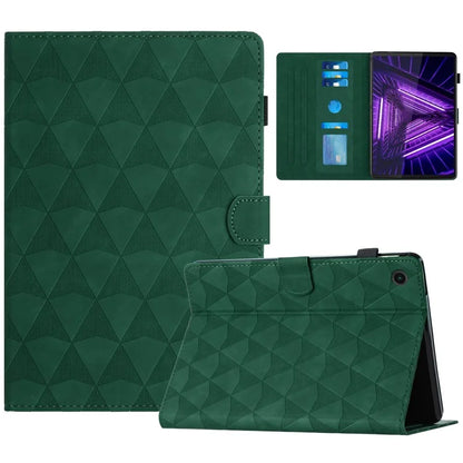 For Lenovo M10 Plus Case Stand Diamond Pattern Card Holder Leather Tablet Cover