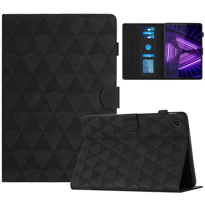 For Lenovo M10 Plus Case Stand Diamond Pattern Card Holder Leather Tablet Cover