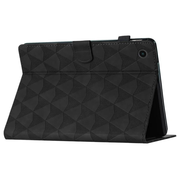 For Lenovo M10 Plus Case Stand Diamond Pattern Card Holder Leather Tablet Cover