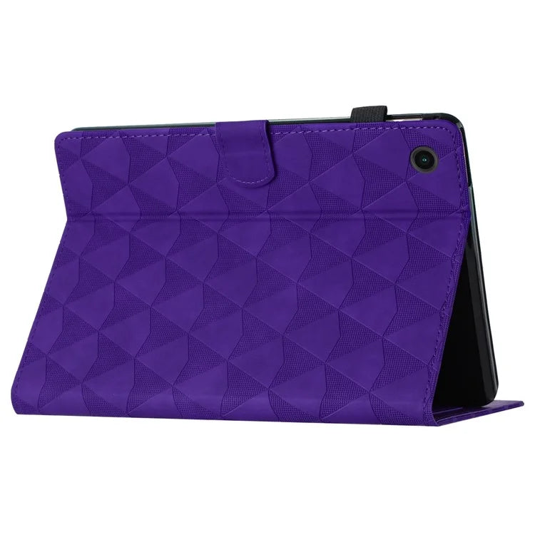 For Lenovo M10 Plus Case Stand Diamond Pattern Card Holder Leather Tablet Cover