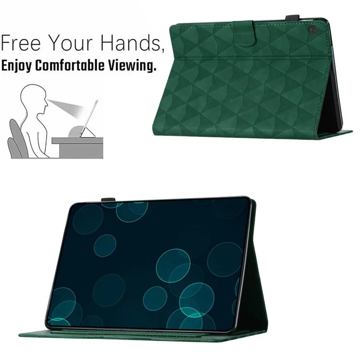 For Lenovo Tab M10 Case Diamond Pattern Leather Tablet Cover with Stand