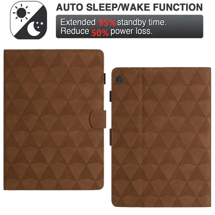 For Lenovo Tab M10 Case Diamond Pattern Leather Tablet Cover with Stand