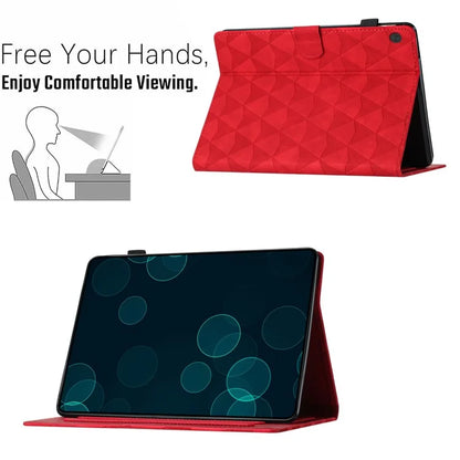 For Lenovo Tab M10 Case Diamond Pattern Leather Tablet Cover with Stand