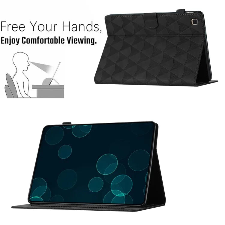 For Samsung Galaxy Tab A 10.1 (2019) Case Auto Wake Sleep Diamond Pattern Leather Cover